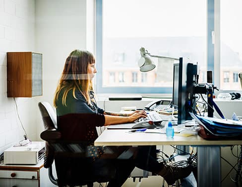 businesswoman using computer