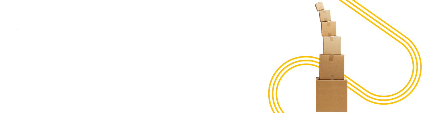 boxes stacked up leaning with vector lines