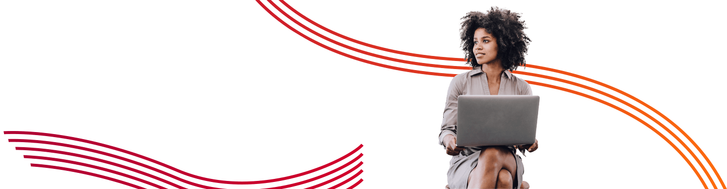 Woman working on laptop